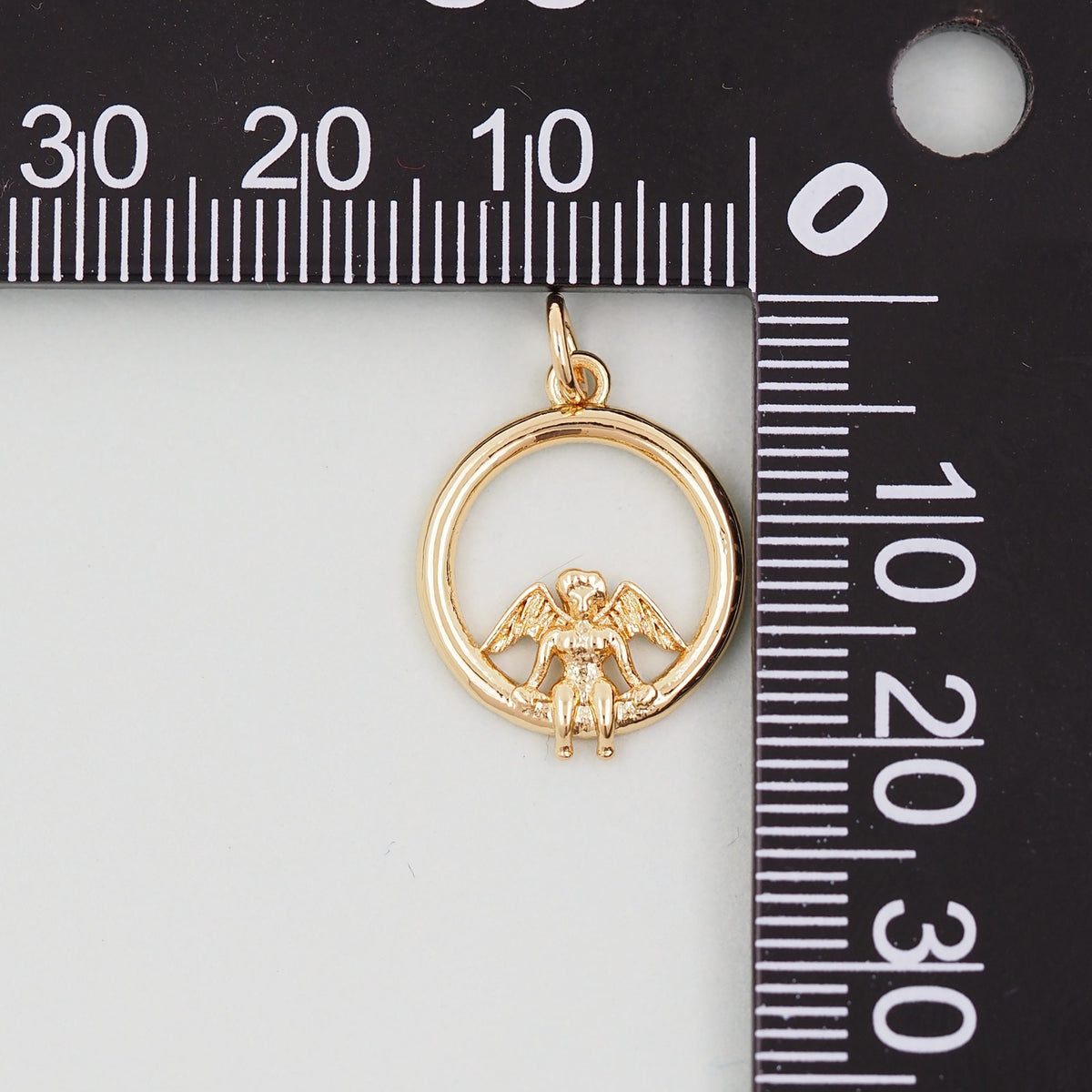 18K Gold Filled Angel CZ Charm Pendant for Jewelry Making
