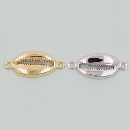 Gold Shell Connector Charms,18K Gold Filled Conch Shell Pendant,Conch Shell Charm Bracelet Necklace for DIY Jewelry Making Su