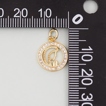Gold Our Lady of Guadalupe Charms,18K Gold Filled virgin mary prayer Pendant Charm Bracelet Necklace for DIY Jewelry Making S