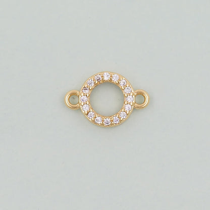 Gold Round Connector Charms,18K Gold Filled Round Pendant,Round Charm Bracelet Necklace for DIY Jewelry Making Supply