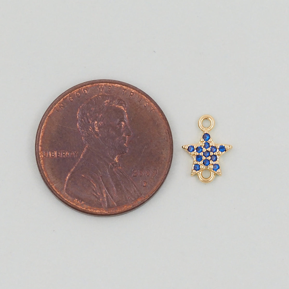 18K Gold Filled Star Pendant,CZ Micro Pave Star Charm Bracelet Necklace for DIY Jewelry Making Supply
