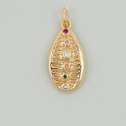 18K Gold Filled Shell Charm Pendant for Jewelry Making