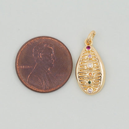 18K Gold Filled Shell Charm Pendant for Jewelry Making