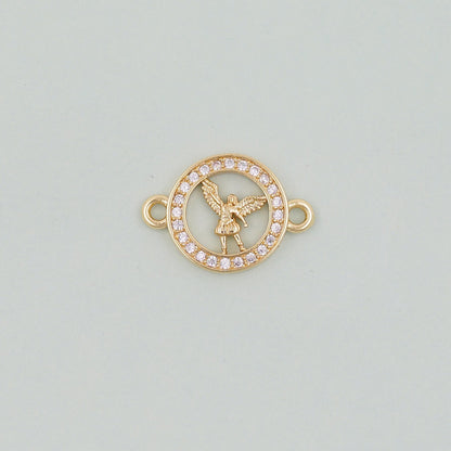 Gold Angel Connector Charms,18K Gold Filled Angel Pendant,Angel Charm Bracelet Necklace for DIY Jewelry Making Supply