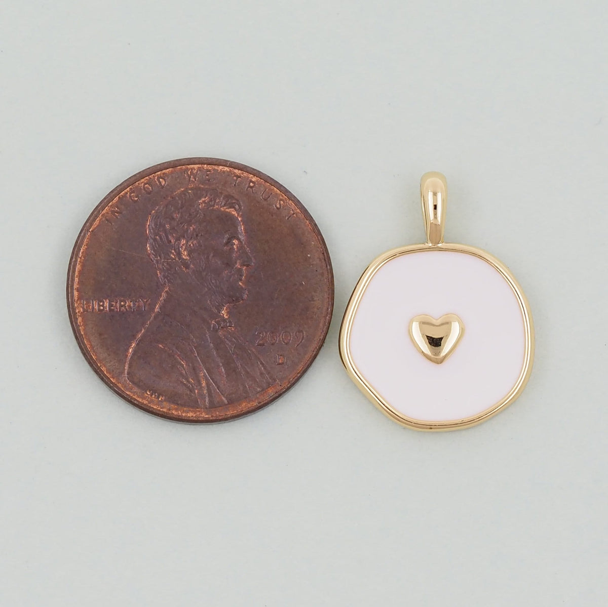 18K Gold Filled Enamel Heart Charm Pendant for Jewelry Making