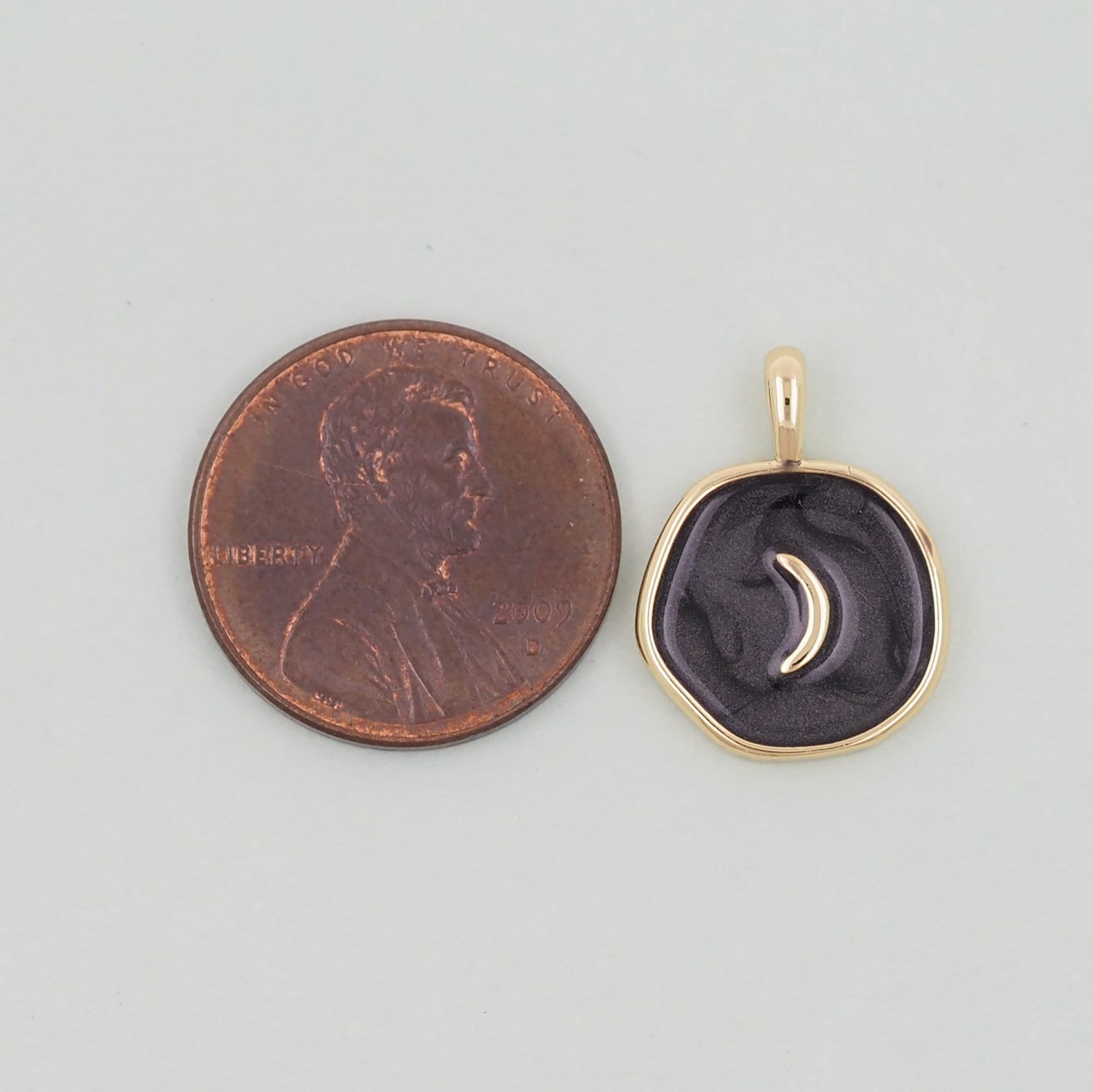 18K Gold Filled Moon Pendant,Enamel Moon Charm Bracelet Necklace for DIY Jewelry Making Supply