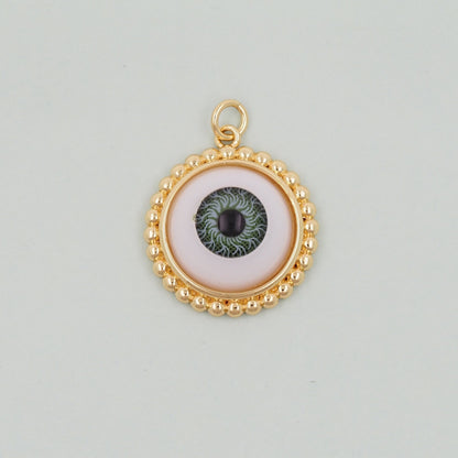 Gold Evil Eye Charms,18K Gold Filled Evil Eye Pendant,Evil Eye Charm Bracelet Necklace for DIY Jewelry Making Supply
