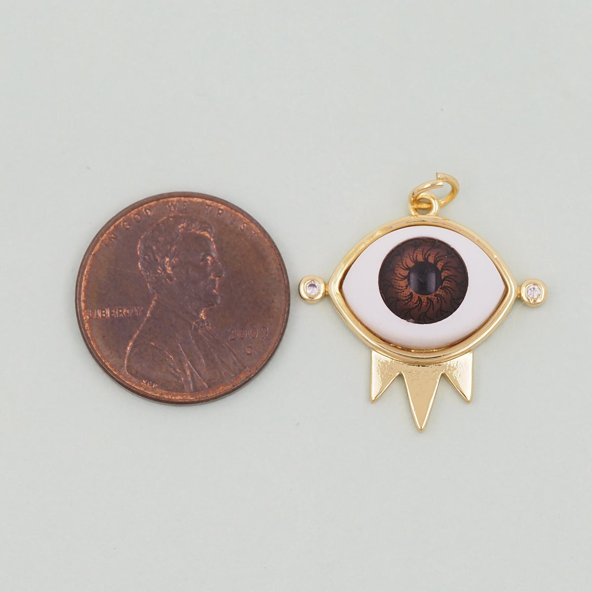 18K Gold Filled Evil Eye Charm Pendant for Jewelry Making