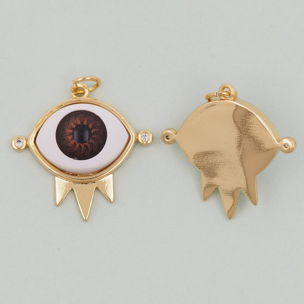 18K Gold Filled Evil Eye Charm Pendant for Jewelry Making