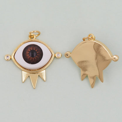 18K Gold Filled Evil Eye Charm Pendant for Jewelry Making