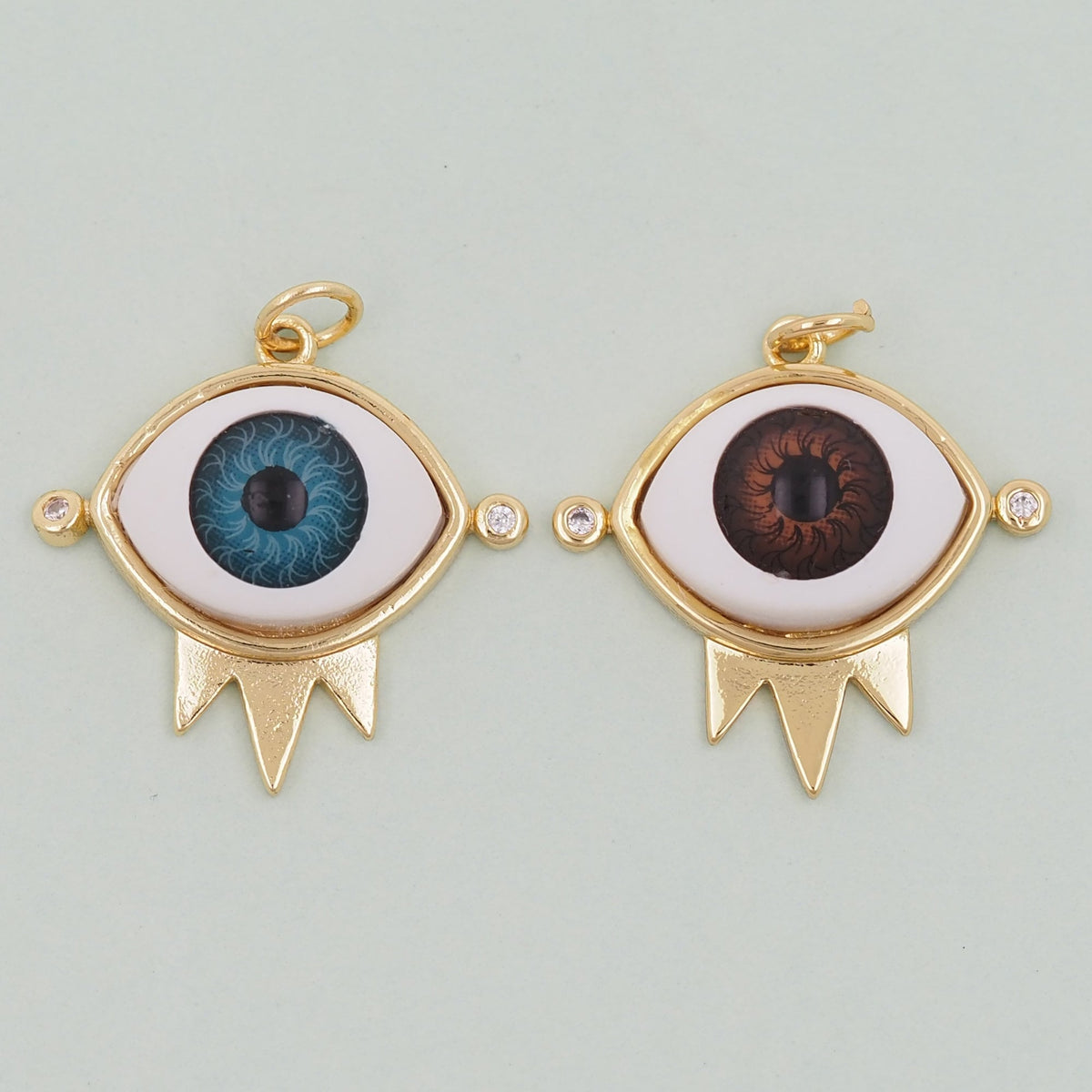 18K Gold Filled Evil Eye Charm Pendant for Jewelry Making