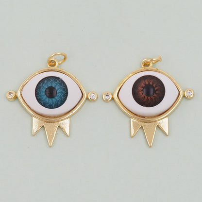 Gold Evil Eye Charms,18K Gold Filled Evil Eye Pendant,Evil Eye Charm Bracelet Necklace for DIY Jewelry Making Supply