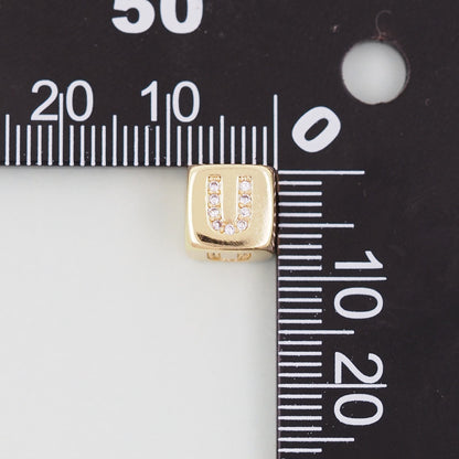 18K Gold Filled Letter Jewelry Beads 4 mm for Jewelry Making