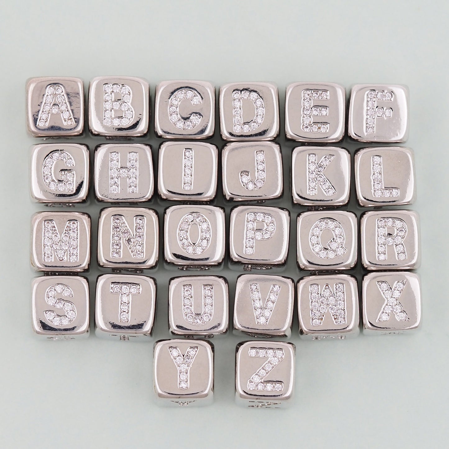 Gold letter Beads Charms,18K Gold Filled letter initial Charm Bracelet Necklace for DIY Jewelry Making Supply hole 4mm