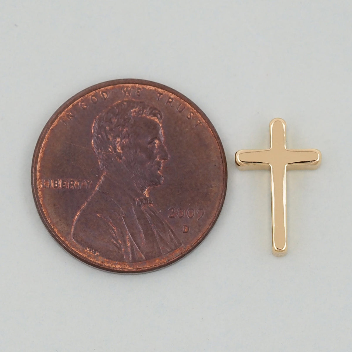 18K Gold Filled Cross Pendant,Cross Charm Bracelet Necklace for DIY Jewelry Making Supply