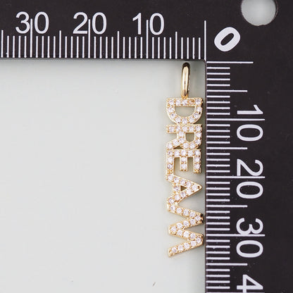Gold Dream Charms,18K Gold Filled Dream Pendant,Dream Charm Bracelet Necklace for DIY Jewelry Making Supply