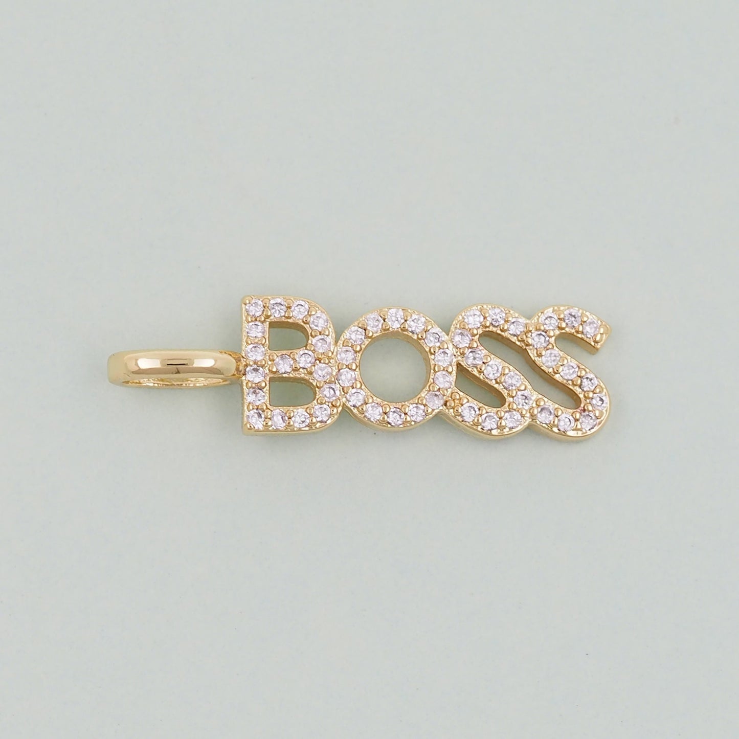 Gold Boss Charms,18K Gold Fille Boss Pendant,Boss Charm Bracelet Necklace for DIY Jewelry Making Supply