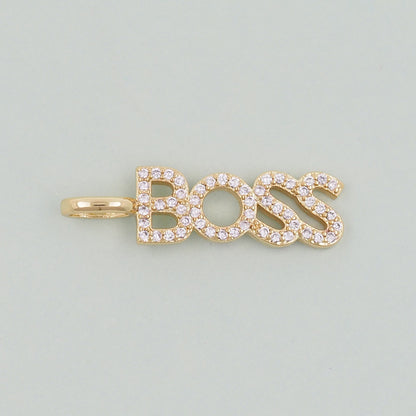 Gold Boss Charms,18K Gold Fille Boss Pendant,Boss Charm Bracelet Necklace for DIY Jewelry Making Supply