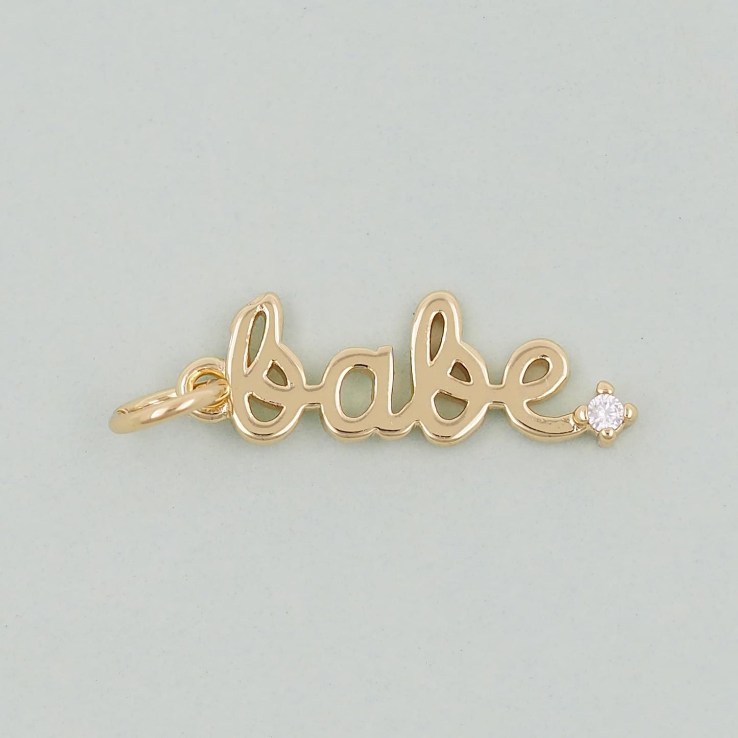 Gold letter Charms,18K Gold Fille Babe Pendant,Babe Charm Bracelet Necklace for DIY Jewelry Making Supply