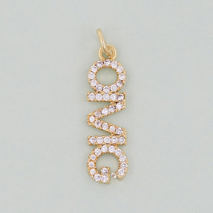 Gold letter Charms,18K Gold Fille OMG Pendant,omg Charm Bracelet Necklace for DIY Jewelry Making Supply