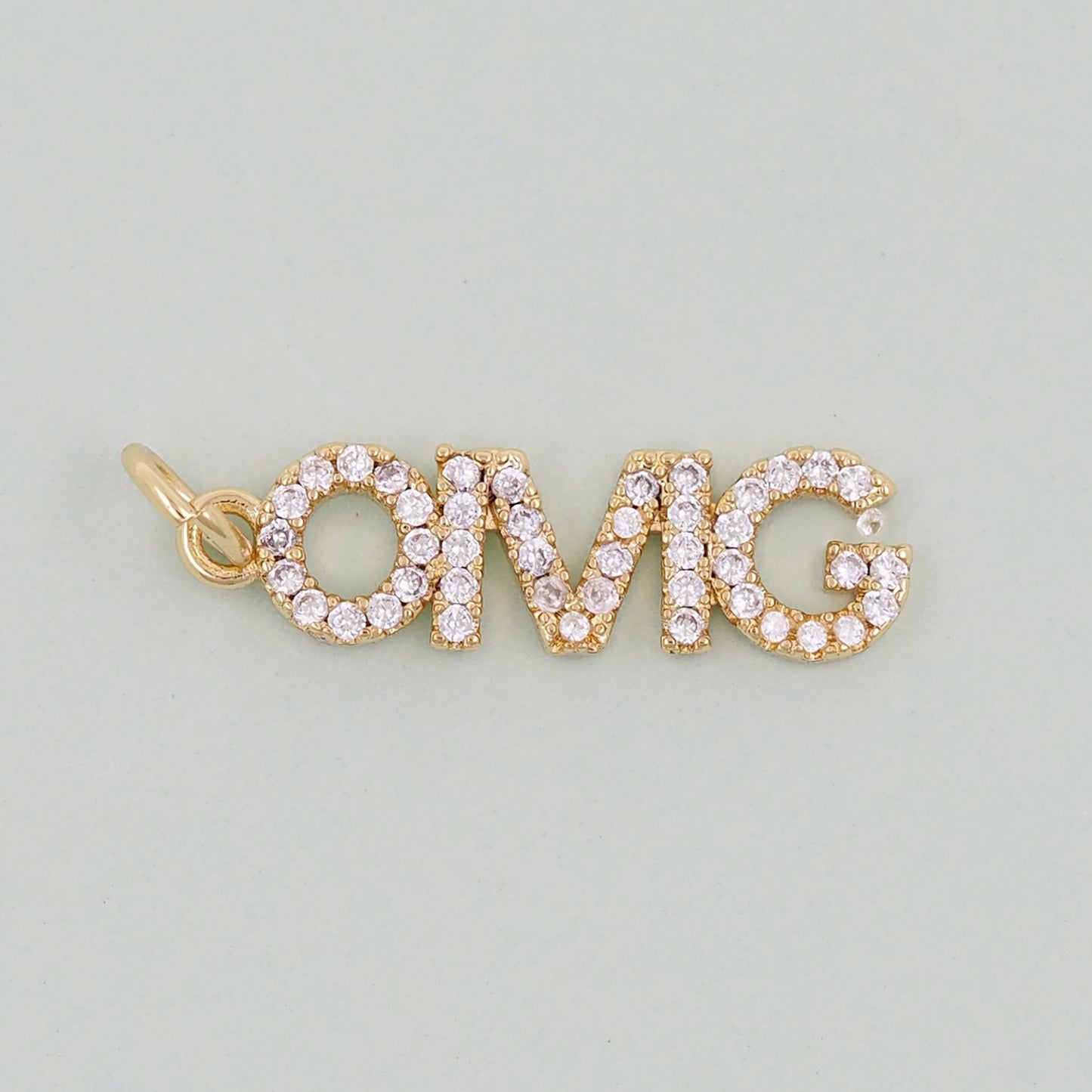 Gold letter Charms,18K Gold Fille OMG Pendant,omg Charm Bracelet Necklace for DIY Jewelry Making Supply