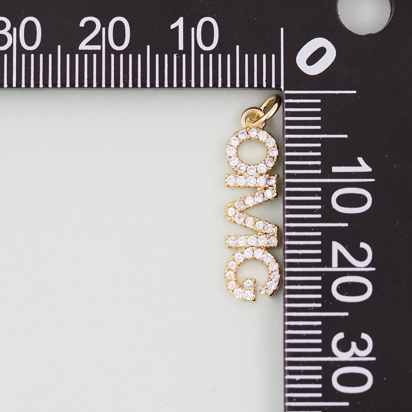 Gold letter Charms,18K Gold Fille OMG Pendant,omg Charm Bracelet Necklace for DIY Jewelry Making Supply