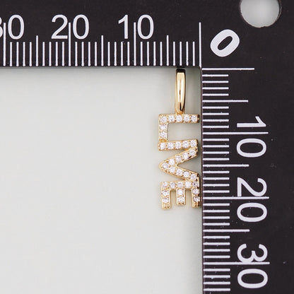 Gold letter Charms,18K Gold Fille Live Pendant,Live Charm Bracelet Necklace for DIY Jewelry Making Supply