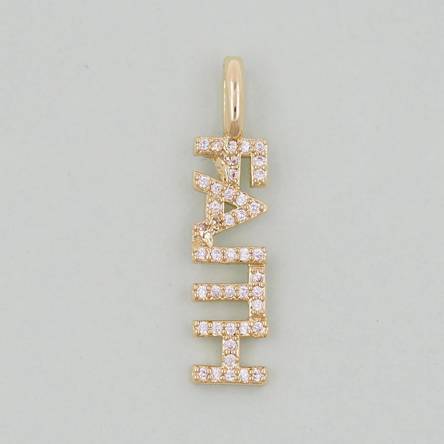 Gold letter Charms,18K Gold Fille Faith Pendant,Faith Charm Bracelet Necklace for DIY Jewelry Making Supply