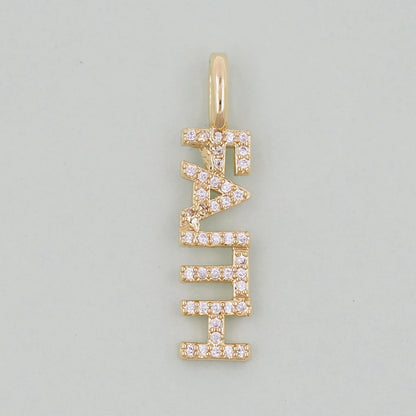 Gold letter Charms,18K Gold Fille Faith Pendant,Faith Charm Bracelet Necklace for DIY Jewelry Making Supply