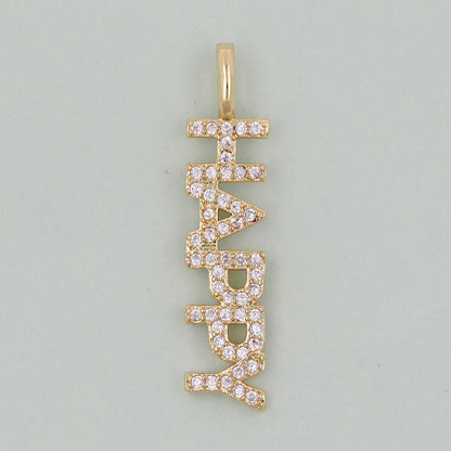 Gold letter Charms,18K Gold Fille Happy Pendant,Happy Charm Bracelet Necklace for DIY Jewelry Making Supply