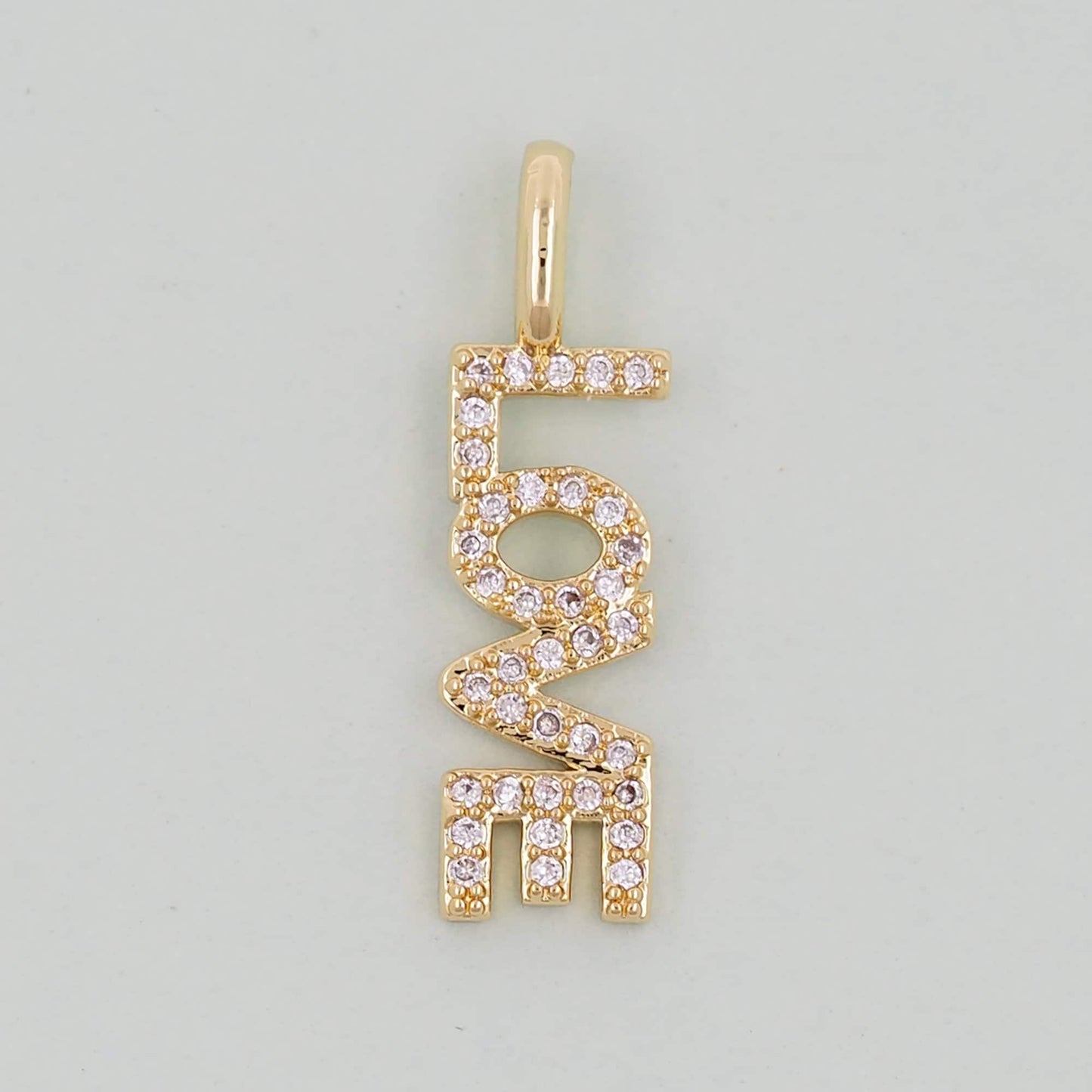 Gold letter Charms,18K Gold Fille Love Pendant,Love Charm Bracelet Necklace for DIY Jewelry Making Supply