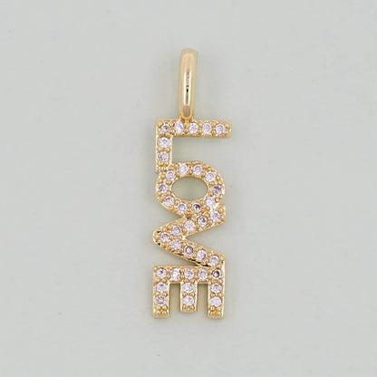 Gold letter Charms,18K Gold Fille Love Pendant,Love Charm Bracelet Necklace for DIY Jewelry Making Supply