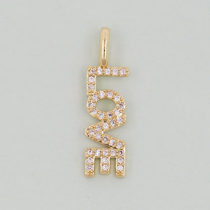 18K Gold Filled Love Charm Pendant for Jewelry Making