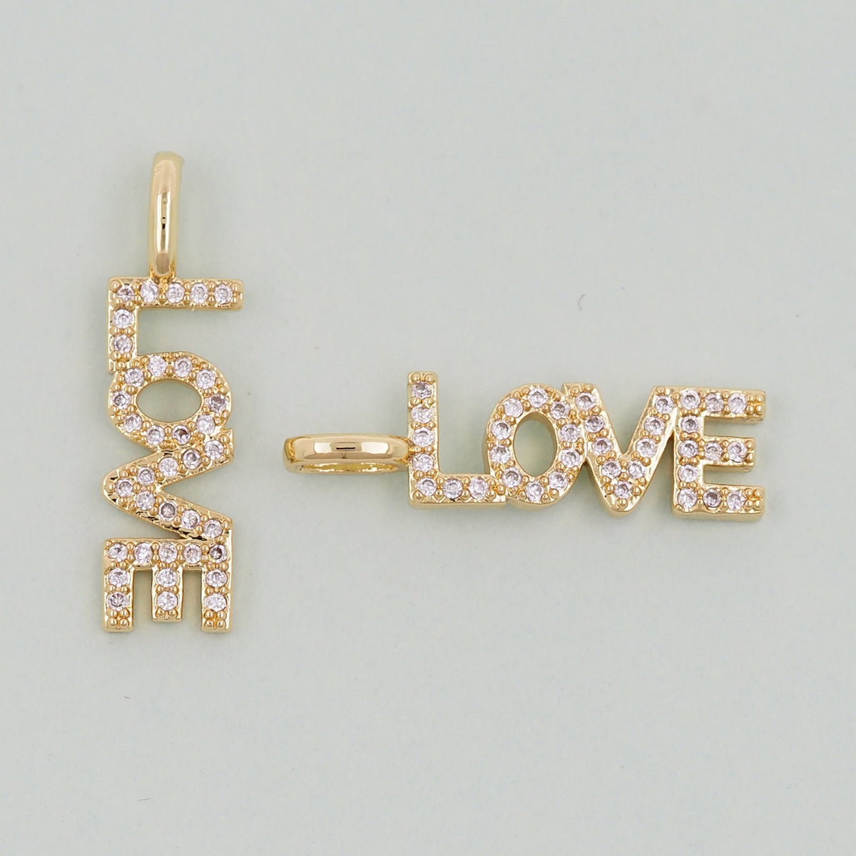 18K Gold Filled Love Charm Pendant for Jewelry Making