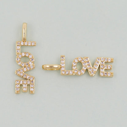 18K Gold Filled Love Charm Pendant for Jewelry Making