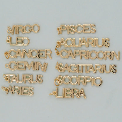 18K Gold Filled Zodiac Constellation Charms,Zodiac Symbol,Horoscope Charm,Gold Astrological Zodiac Sign Minimalist Jewelry
