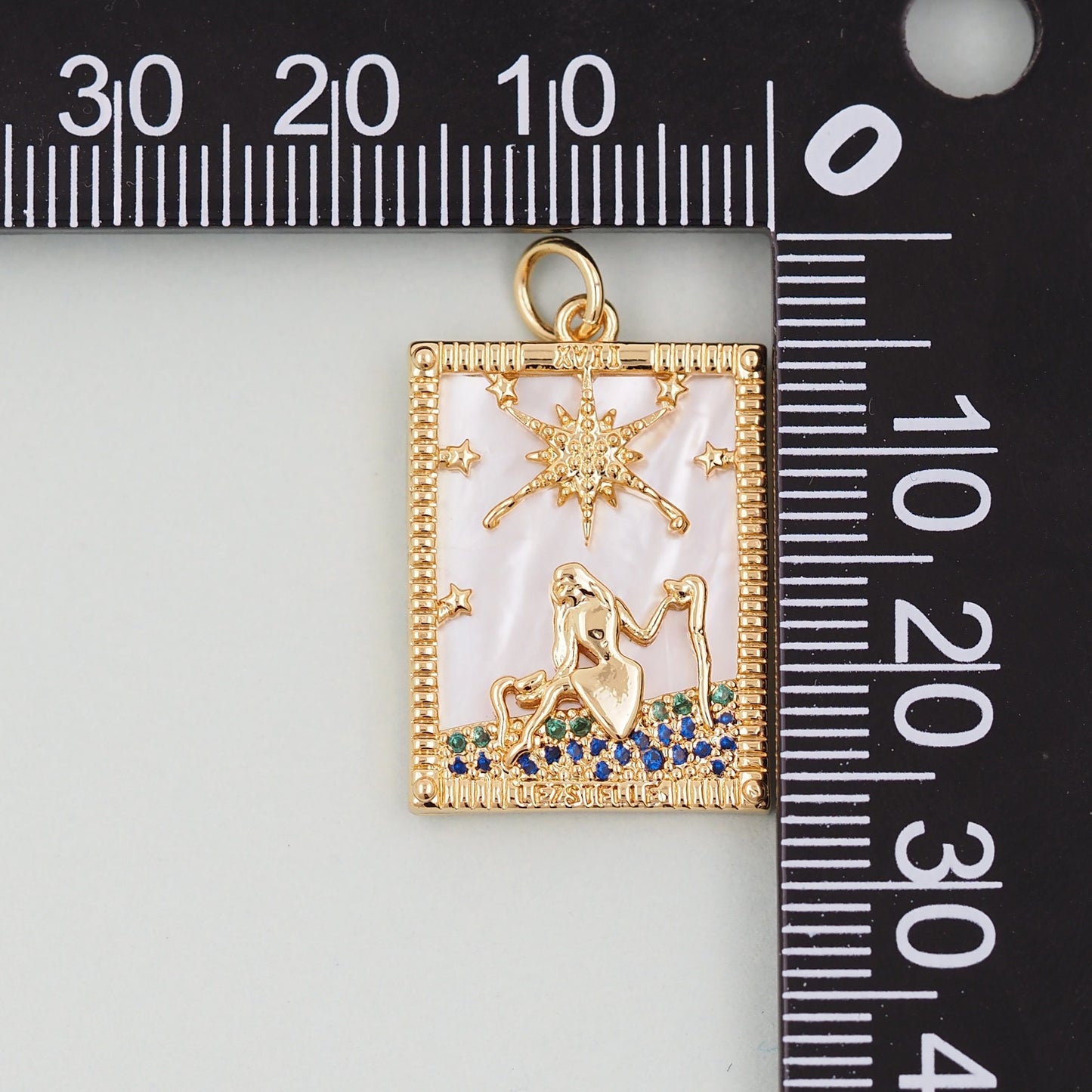 Gold Tarot Charms,18K Gold Fille Tarot Pendant,Tarot Star Charm Bracelet Necklace for DIY Jewelry Making Supply