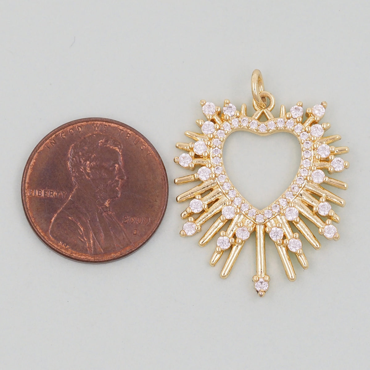 18K Gold Filled Heart Charm Pendant for Jewelry Making