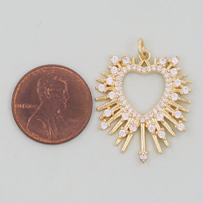 18K Gold Filled Heart Charm Pendant for Jewelry Making