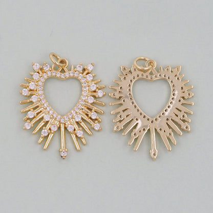 18K Gold Filled Heart Charm Pendant for Jewelry Making