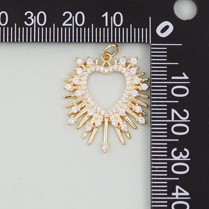 18K Gold Filled Heart Charm Pendant for Jewelry Making