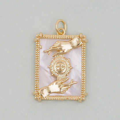 Gold Tarot Charms,18K Gold Fille Tarot Pendant,Tarot Charm Bracelet Necklace for DIY Jewelry Making Supply