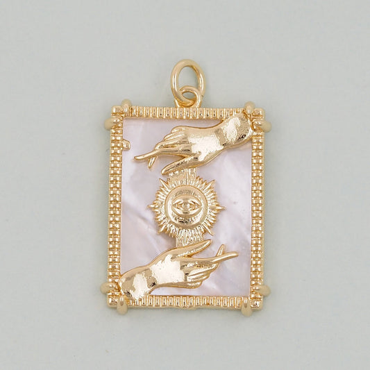 Gold Tarot Charms,18K Gold Fille Tarot Pendant,Tarot Charm Bracelet Necklace for DIY Jewelry Making Supply