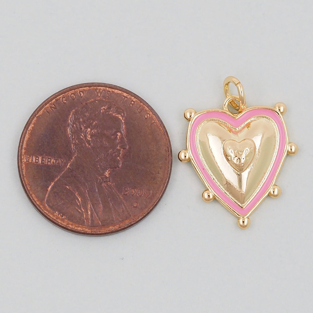 18K Gold Filled Heart Charm Pendant for Jewelry Making