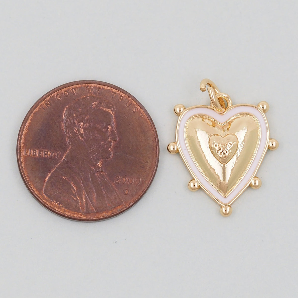 18K Gold Filled Heart Charm Pendant for Jewelry Making