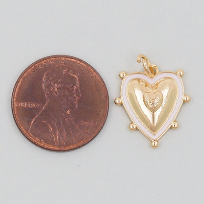 18K Gold Filled Heart Charm Pendant for Jewelry Making