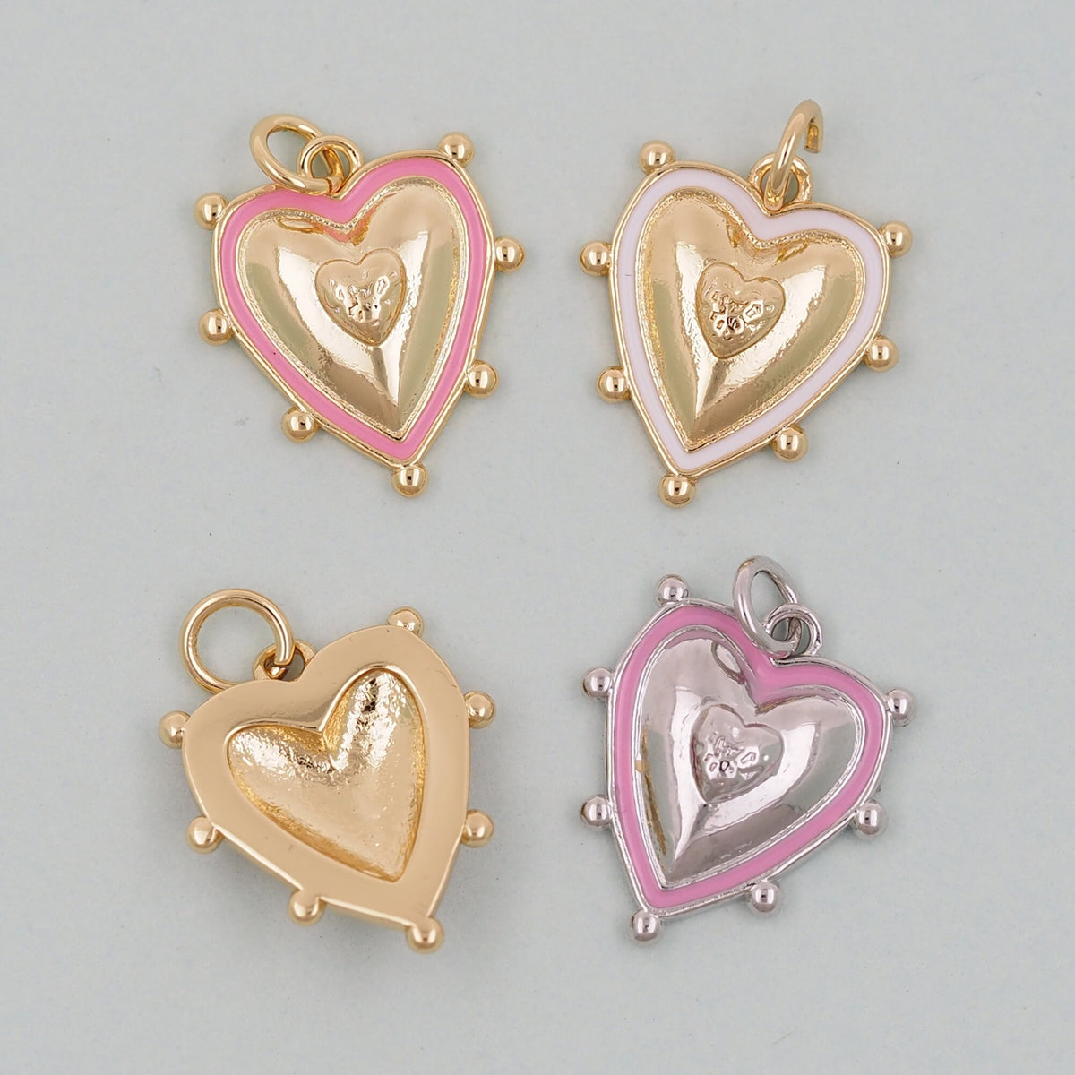 18K Gold Filled Heart Charm Pendant for Jewelry Making