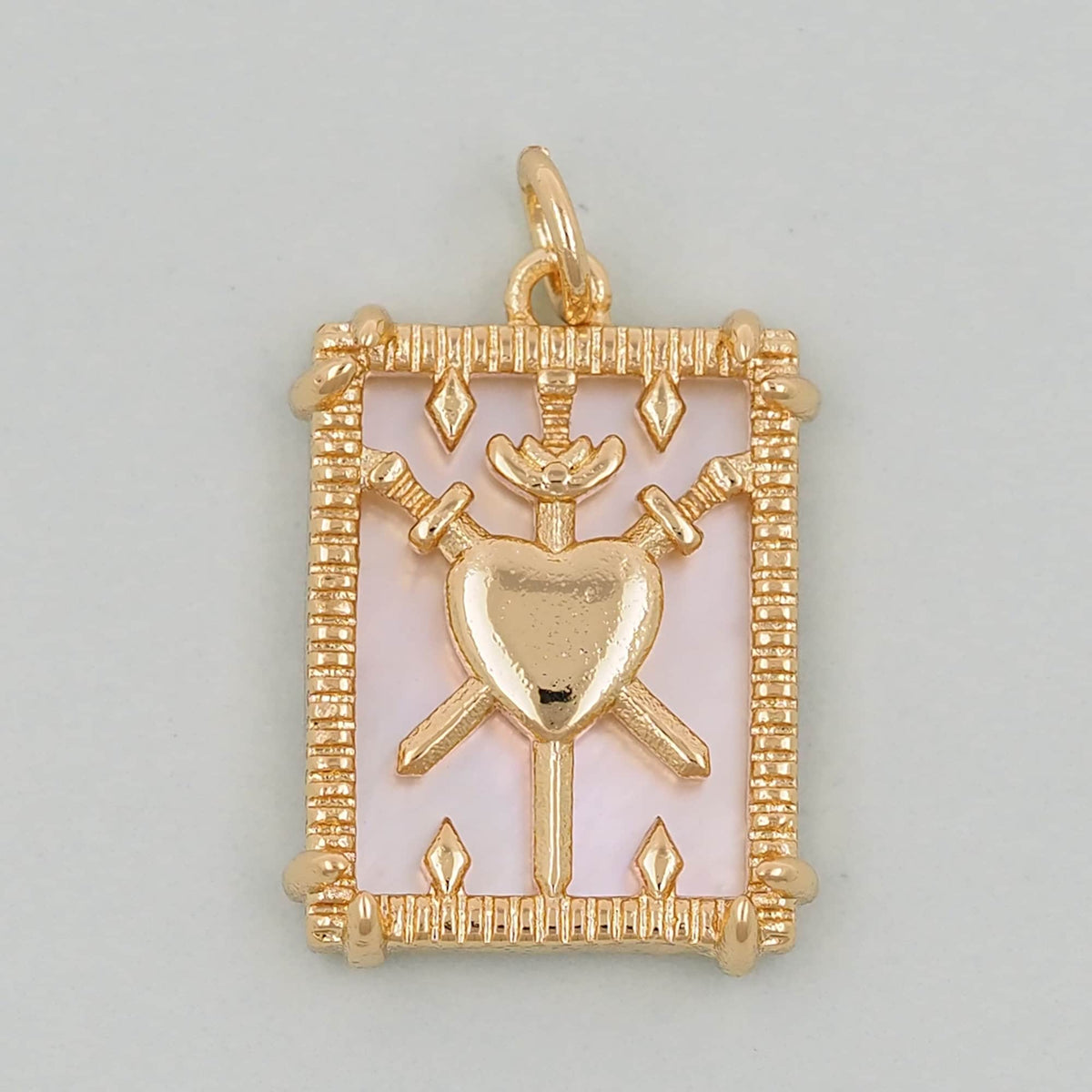 Gold Tarot Charms,18K Gold Fille Tarot Pendant,Tarot Charm Bracelet Necklace for DIY Jewelry Making Supply
