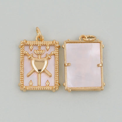 Gold Tarot Charms,18K Gold Fille Tarot Pendant,Tarot Charm Bracelet Necklace for DIY Jewelry Making Supply