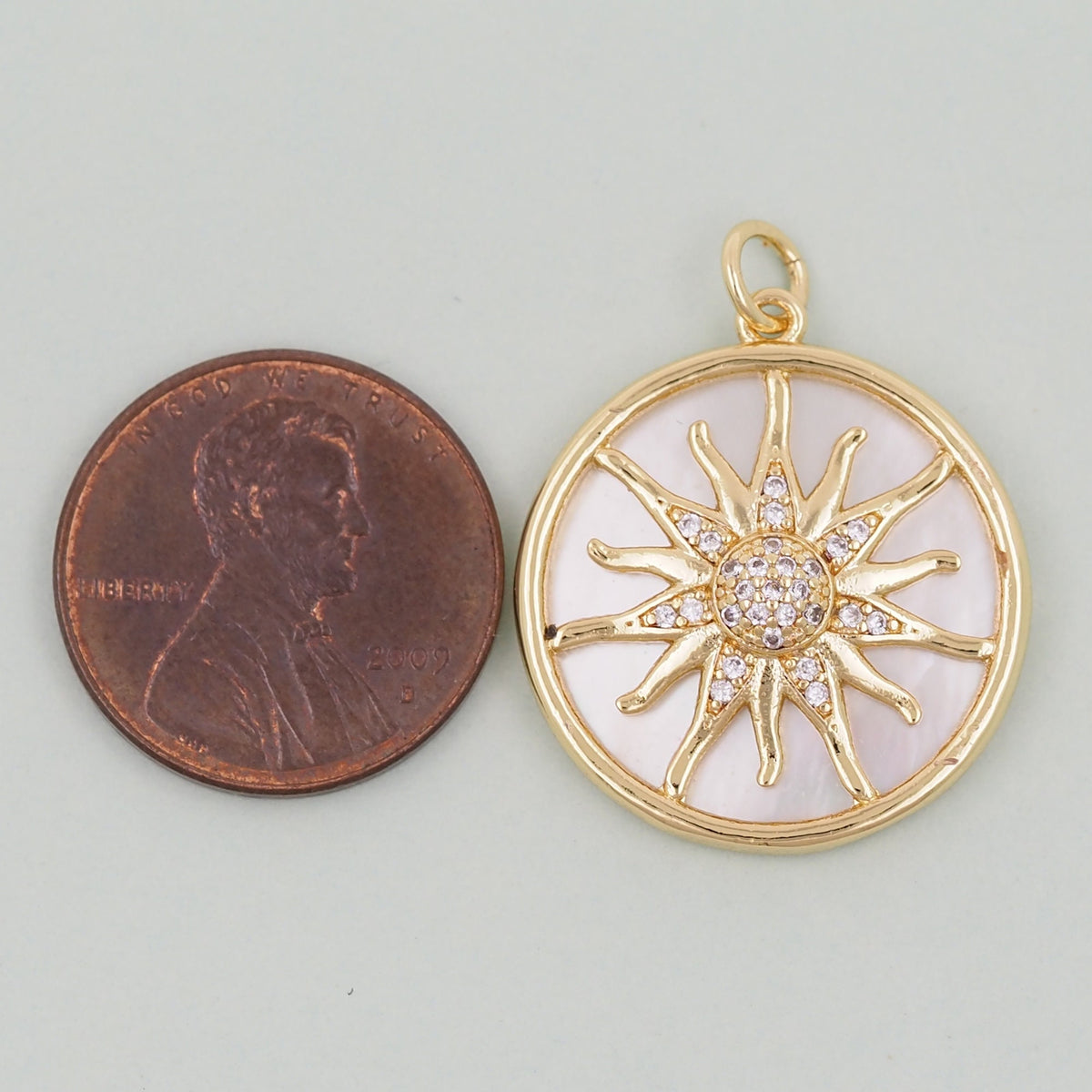 18K Gold Filled Sun Charm Pendant for Jewelry Making